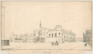Ansicht der Westminster Hall, Gerichte usw., von Nordwesten