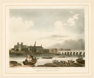 Ansicht von Westminster Hall und Brücke von English School