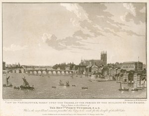 Ansicht von Westminster zur Zeit des Brückenbaus von English School
