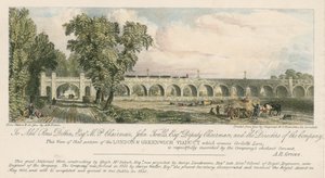 Ansicht eines Teils des London und Greenwich Viadukts, wo es die Corbetts Lane kreuzt, London