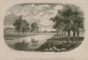 Ansicht des Kanals, St Jamess Park, London, vor den Verbesserungen von English School