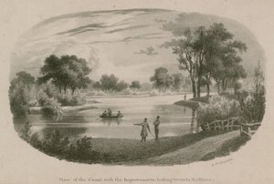 Ansicht des Kanals, St Jamess Park, London, vor den Verbesserungen von English School