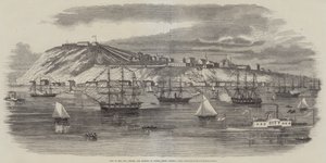 Ansicht der Stadt, Zitadelle und Hafen von Quebec, Nordamerika (Gravur) von English School