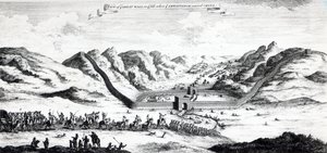 Ansicht der Großen Mauer auf der Seite, wo der Botschafter China betrat, aus 