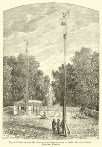 Ansicht des meteorologischen Observatoriums in Saint-Marie-du-Mont, Manche, Frankreich von English School