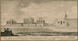 Ansicht des Hauses des ehrenwerten Earl of Chesterfield nahe Hyde Park, vom Park Wall aus gesehen von English School