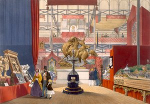 Ansicht des Zollyverein-Musikinstrumentenstandes auf der Großen Ausstellung von 1851, aus Dickinsons Comprehensive Pictures von English School