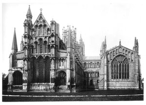 Ansicht der Ostfassade und des Chors, ca. 1321-40 von English School