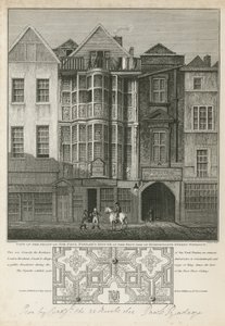 Ansicht der Vorderseite des Hauses von Sir Paul Pindar von English School