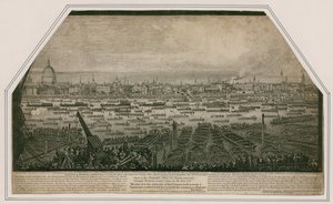Ansicht des Trauerzugs von Admiral Lord Nelson, als er von Greenwich nach Whitehall gebracht wurde