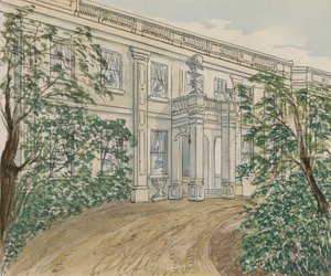 Ansicht des Hauses Nr. 2 Palace Green, Kensington, in dem Thackeray starb von English School