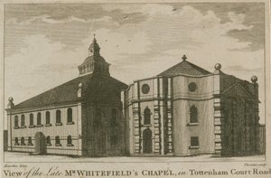 Ansicht der Kapelle des verstorbenen Mr. Whitefield in Tottenham Court Road, London von English School