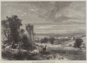 Blick auf den Fluss bei Asuncion, Paraguay (Gravur) von English School
