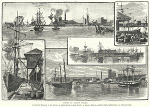 Ansichten in den Leith Docks von English School