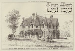Villa für Baron S de St Trivier, in der Nähe von Lyon (Stich)