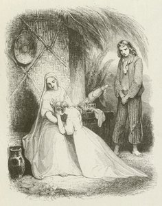 Virginia flieht zu ihrer Mutter um Zuflucht (Stich) von English School
