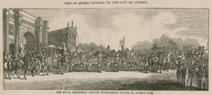 Besuch von Königin Victoria in der City of London, Abfahrt vom Buckingham Palace von English School