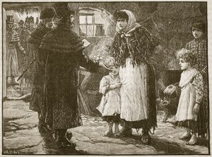 Besuch des Zehntenprokurators, Irland, 1832, Illustration aus Cassells Illustrierter Geschichte Englands