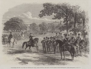 Freiwilligenüberprüfung und Fest in Shrubland Hall, in der Nähe von Ipswich, dem Sitz von Sir George Broke-Middleton von English School