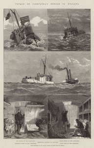 Reise der Nadel der Kleopatra nach England (Gravur) von English School
