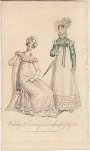 Spazier- und Abendkleider für Juli 1818, 1818 von English School