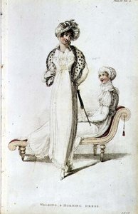 Spazier- und Morgenkleid, Modeplatte aus Ackermann