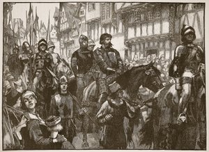 Wallace auf dem Weg zur Westminster Hall, Illustration aus Cassells Illustrierter Geschichte Englands