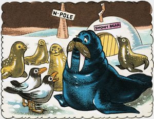 Walross und Möwen am Nordpol von English School