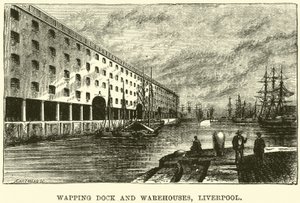 Wapping Dock und Lagerhäuser, Liverpool von English School