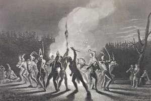Washington und Fairfax bei einem Indianertanz, 1748, aus 
