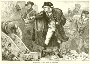 Washington bei der Belagerung von Yorktown von English School