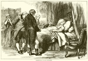 Washington auf seinem Sterbebett von English School