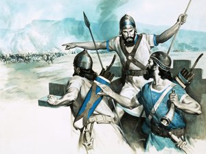 Wachtturmwächter in Babylon alarmieren über den Vormarsch der persischen Armee