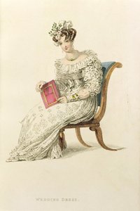 Hochzeitskleid, Modeplatte aus Ackermanns Repository of Arts von English School