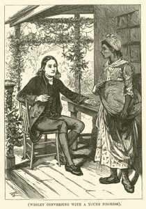 Wesley im Gespräch mit einer jungen Negerin (Gravur)