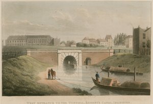 Westlicher Eingang zum Tunnel, Regents Canal, Islington, London von English School