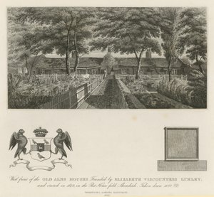 Westfassade der alten Armenhäuser, gegründet von Elizabeth Viscountess Lumley von English School