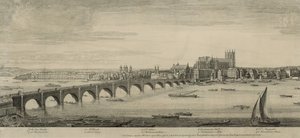 Westminster Bridge, London, aufgenommen vom Mr. Scheves Zuckerhaus, gegenüber dem York House von English School