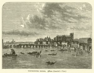 Westminster Bridge, nach Canalettis Ansicht von English School