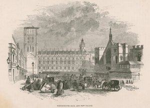 Westminster Hall und neues Palace of Westminster, London von English School