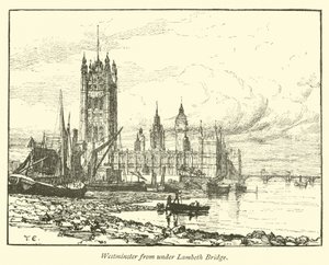 Westminster von unter der Lambeth-Brücke von English School