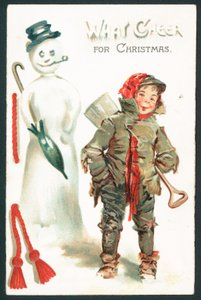 Was für eine Freude zu Weihnachten - Viktorianische Weihnachtskarte von English School