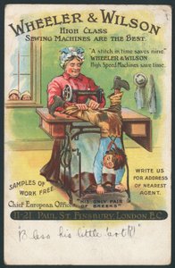 Wheeler & Wilson, Nähmaschinen - Reparatur einer Jungenhose von English School