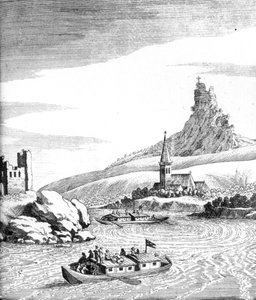 Strudel in der Donau, aus An Account of Several Travels von Edward Browne, veröffentlicht 1677 von English School