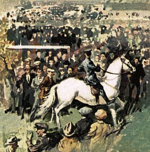 Weißes Pferd beim Pokalfinale 1923 in Wembley von English School
