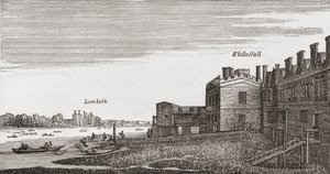 Whitehall, London, wie es im 18. Jahrhundert war, aus 