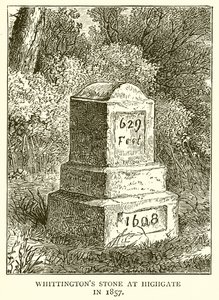 Whittingtons Stein in Highgate, 1857 von English School