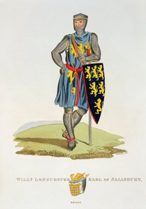 William de Longuespee, 3. Earl of Salisbury (gest. 1226) 1224, graviert von W. Maddocks, aus Ancient Armour von Samuel Rush Meyrick, 1824 von English School