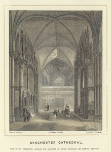 Kathedrale von Winchester, Blick im Presbyterium mit den Kapellen von Bischof Waynfleet und Kardinal Beaufort von English School