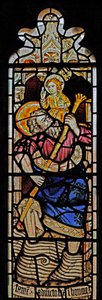 Fenster Ew, Darstellung von St. Christophorus